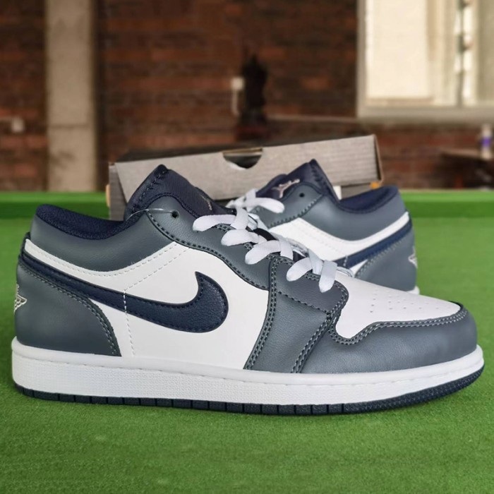 Air Jordan 1 AJ1 Running Shoes-Navy Blue/White-473714