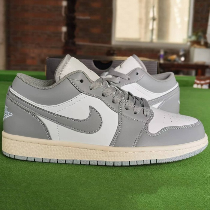 Air Jordan 1 AJ1 Running Shoes-Grey/White-8499386