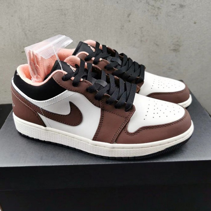 Air Jordan 1 Low AJ1 Running Shoes-White/Brown-494307