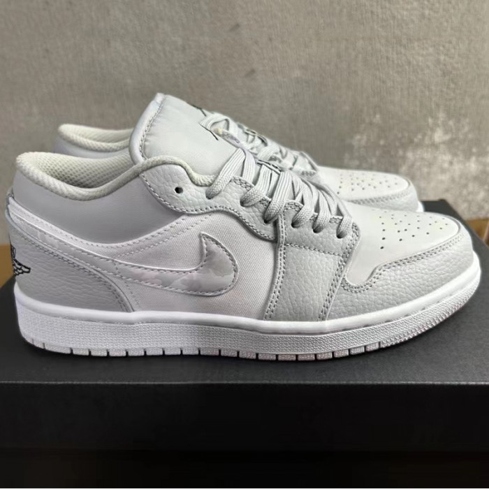 Air Jordan 1 Low AJ1 Running Shoes-Grey/White-3737565