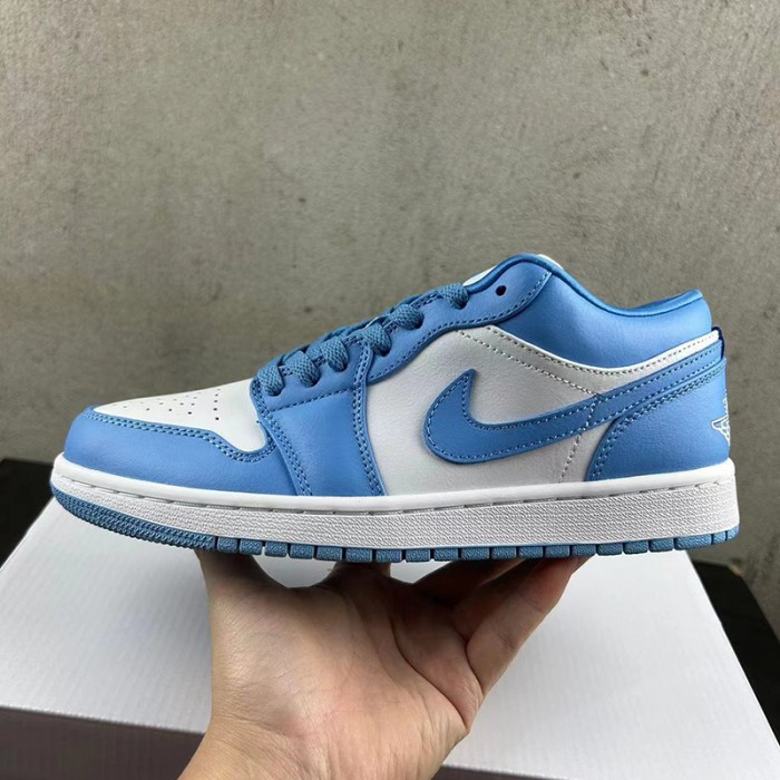 Air Jordan 1 Low AJ1 Running Shoes-Blue/White-595902