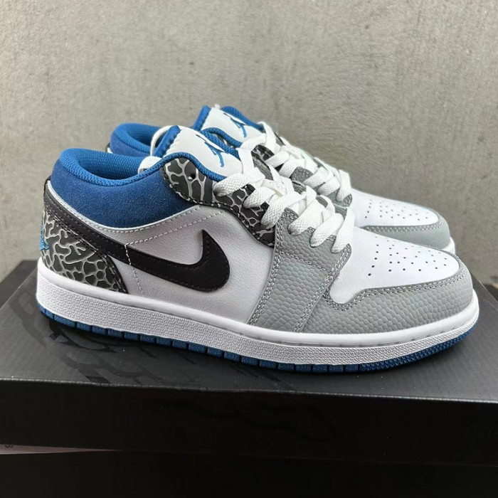 Air Jordan 1 Low AJ1 Running Shoes-Grey/White-8144099