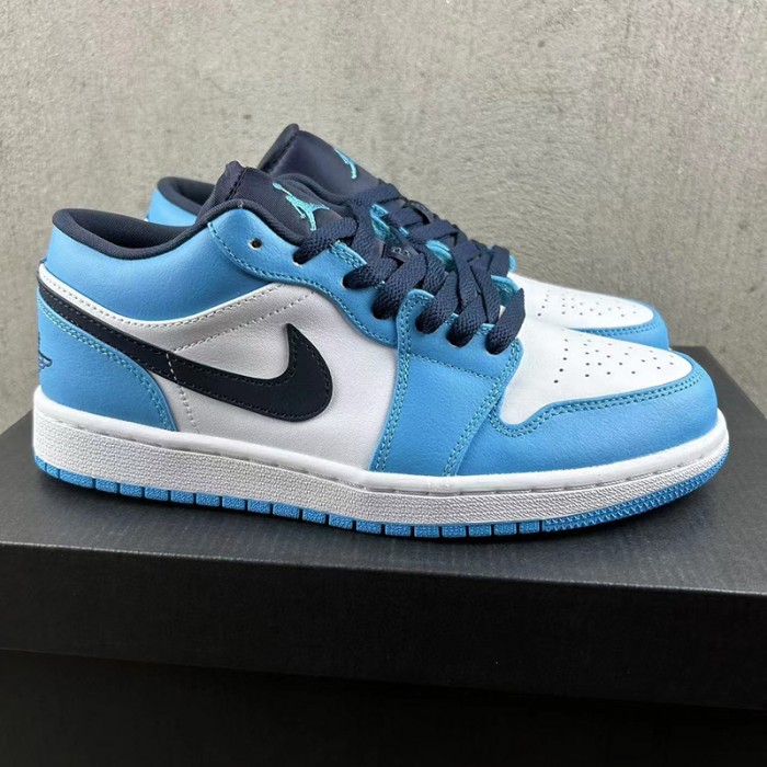 Air Jordan 1 Low AJ1 Running Shoes-Blue/White-5185585