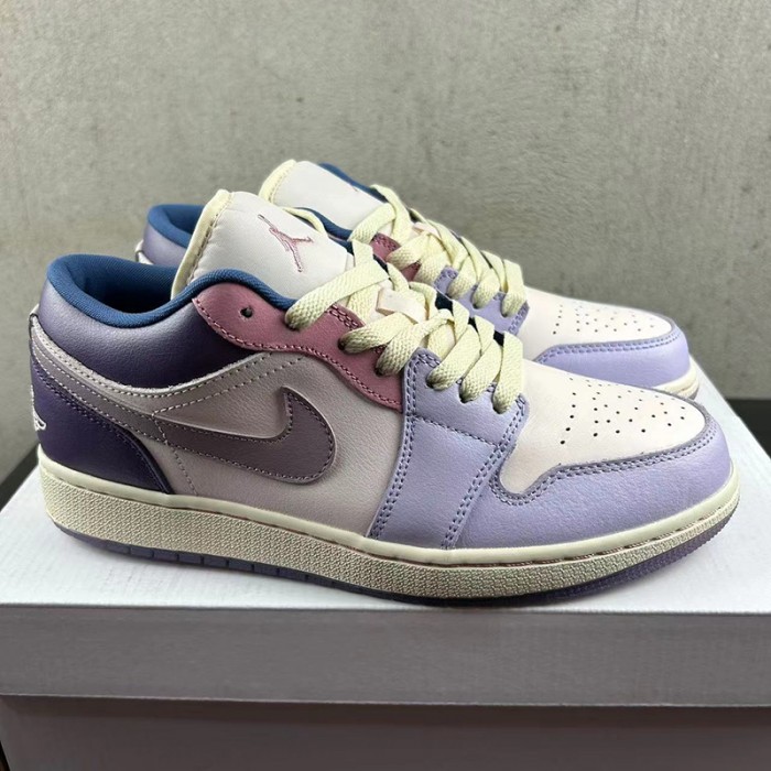 Air Jordan 1 Low AJ1 Running Shoes-Purple/White-2764419