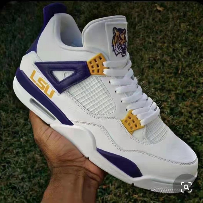 Air Jordan 4 AJ4 High Running Shoes-White/Purple-6822938