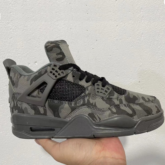 Air Jordan 4 AJ4 High Running Shoes-Grey/Black-2527793