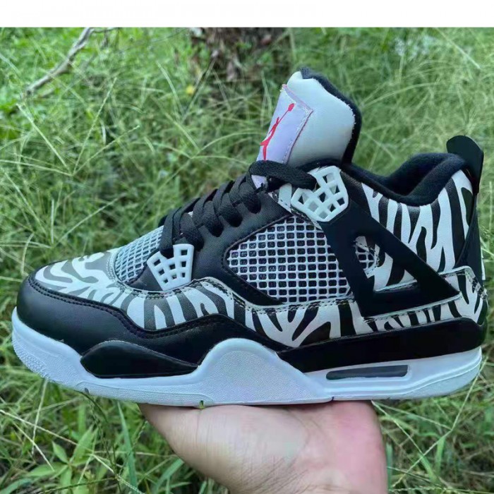 Air Jordan 4 AJ4 High Running Shoes-Grey/Black-9362454