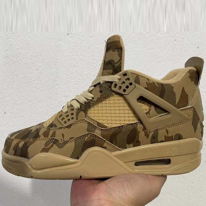 Air Jordan 4 AJ4 High Running Shoes-Camouflage/Brown-5389243