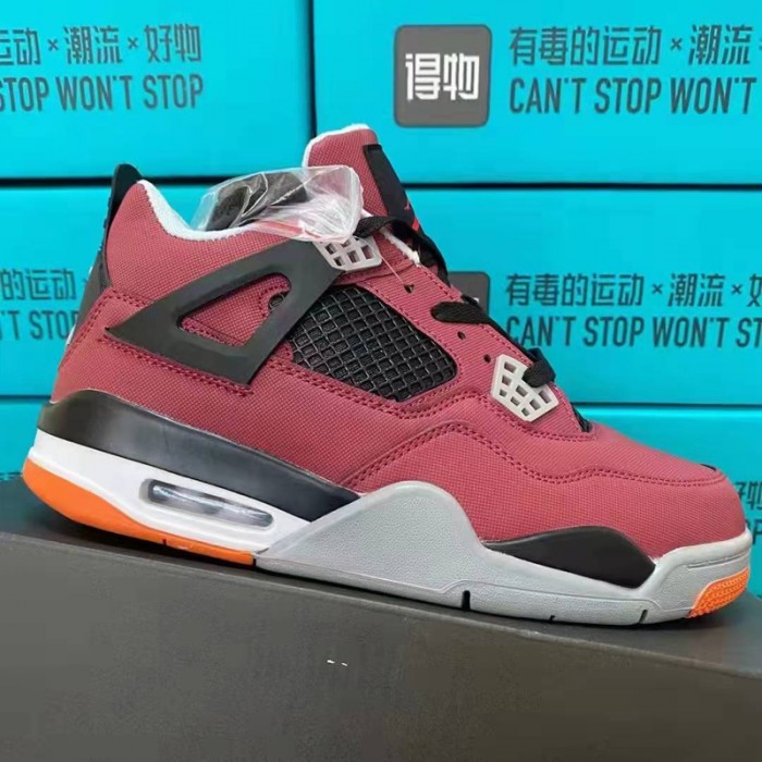 Air Jordan 4 AJ4 High Running Shoes-Wine Red-6199100