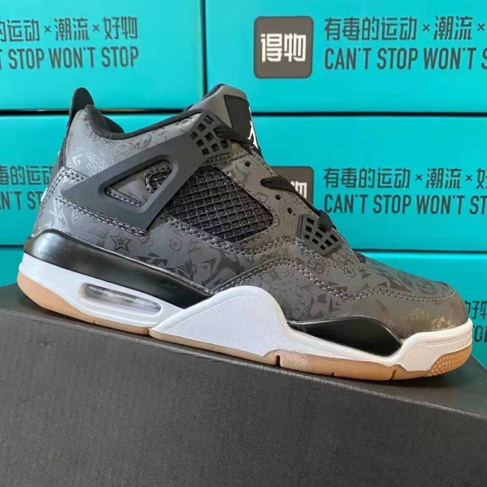 Air Jordan 4 AJ4 High Running Shoes-Dark Grey-6176214