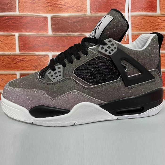 Air Jordan 4 AJ4 High Running Shoes-Grey/Black-193060