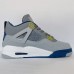 Air Jordan 4 AJ4 High Running Shoes-Gray/Navy Blue-9157802