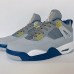 Air Jordan 4 AJ4 High Running Shoes-Gray/Navy Blue-9157802