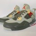 Air Jordan 4 AJ4 High Running Shoes-Gray/Army Green-2651708