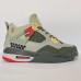 Air Jordan 4 AJ4 High Running Shoes-Gray/Army Green-2651708