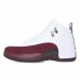 Air Jordan 12 AJ12 High Basketball Shoes-White/Wine Red-2486377