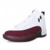 Air Jordan 12 AJ12 High Basketball Shoes-White/Wine Red-2486377