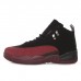 Air Jordan 12 AJ12 High Basketball Shoes-Black/Wine Red-3584704