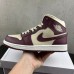 Air Jordan 1 AJ1 High Running Shoes-White/Wine Red-677542