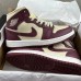 Air Jordan 1 AJ1 High Running Shoes-White/Wine Red-677542