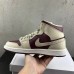 Air Jordan 1 AJ1 High Running Shoes-White/Wine Red-677542