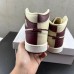 Air Jordan 1 AJ1 High Running Shoes-White/Wine Red-677542