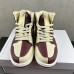 Air Jordan 1 AJ1 High Running Shoes-White/Wine Red-677542