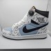 Air Jordan 1 Low AJ1 High Running Shoes-Gray/Navy Blue-1625312