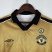 Retro 01/02 Manchester United M-U 100th Anniversary Edition White Gold Jersey Kit Long Sleeve-5879981