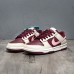 SB Dunk Low Running Shoes-White/Wine Red-6891086