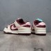 SB Dunk Low Running Shoes-White/Wine Red-6891086