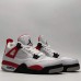 Air Jordan 4 AJ4 Running Shoes-White/Red-9577480