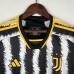 23/24 Juventus Home Black White Jersey Kit (Shirt + Short)-2896929