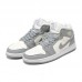 Air Jordan 1 AJ1 High Running Shoes-White/Gray-7698206