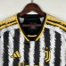 23/24 Juventus Home White Black Long Sleeve Jersey Kit Long Sleeve-9558935