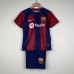 23/24 Kids Barcelona home Blue Red Kids Jersey Kit short sleeve (Shirt + Short +Socks)-9914742