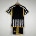 23/24 Kids Juventus home Black White Kids Jersey Kit short sleeve (Shirt + Short +Socks)-9613590