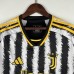 23/24 Juventus Home White Black Jersey Kit Long Sleeve (Long Sleeve + Short)-8247594