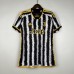 23/24 Juventus Home Black White Jersey Kit short Sleeve (Shirt + Short + Socks)-7939143