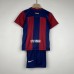 23/24 Kids Barcelona home Red Blue Kids Jersey Kit short sleeve (Shirt + Short)-8591451