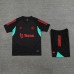 23/24 Manchester United M-U Black Red Training jersey Kit short sleeve (Shirt + Short)-734202