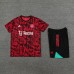 23/24 Manchester United M-U Red Black Training jersey Kit short sleeve (Shirt + Short)-8106303