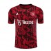 23/24 Manchester United M-U Red Black Training jersey Kit short sleeve (Shirt + Short)-8106303