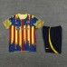 23/24 Barcelona Yellow Blue Training jersey Kit short sleeve (Shirt + Short)-5291471