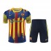 23/24 Barcelona Yellow Blue Training jersey Kit short sleeve (Shirt + Short)-5291471