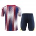 23/24 Barcelona White Red Training jersey Kit short sleeve (Shirt + Short)-1913215