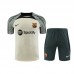 23/24 Barcelona khaki Gray Training jersey Kit short sleeve (Shirt + Short)-4312515