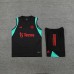 23/24 Manchester United M-U Black Training jersey Kit Sleeveless vest (vest + Short)-6993454