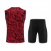 23/24 Manchester United M-U Red Black Training jersey Kit Sleeveless vest (vest + Short)-8504631