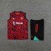 23/24 Manchester United M-U Red Black Training jersey Kit Sleeveless vest (vest + Short)-8504631